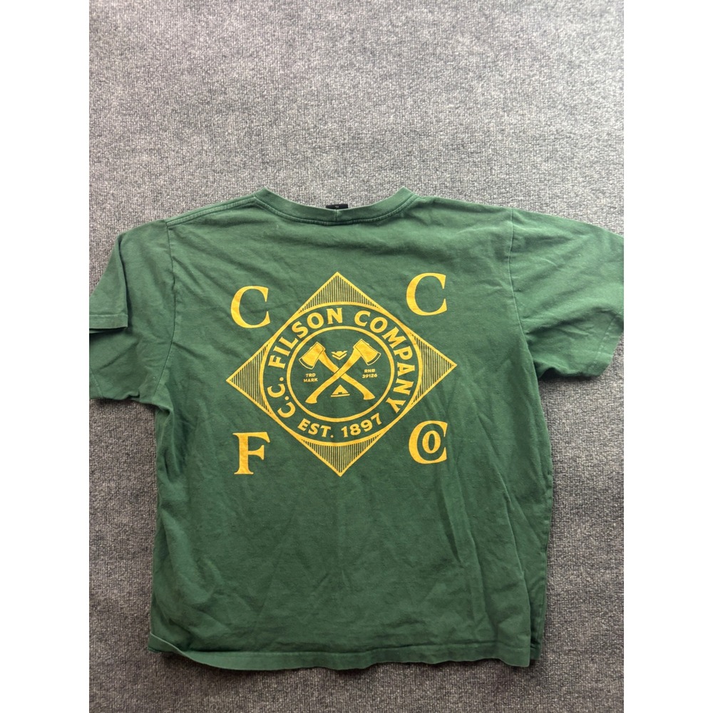 Filson T-Shirt Mens XL Green CCFC Graphic Logo Made in USA Cotton Tee 67408